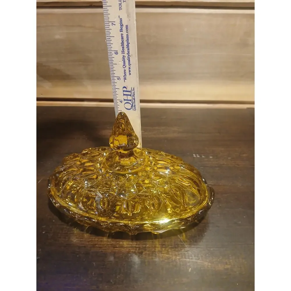 Vintage MCM Amber Better Dish with Lid Glass Oval Anchor Hocking Fairfield